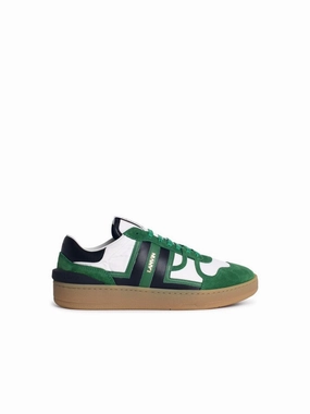 'Clay' Green Leather Blend Sneakers summer - appropriate running in a coastal area