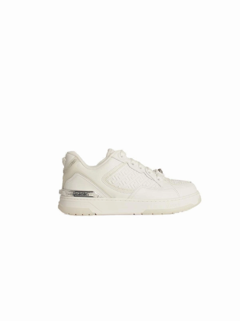 'Greca' White Leather Blend Sneakers Dynamic flex