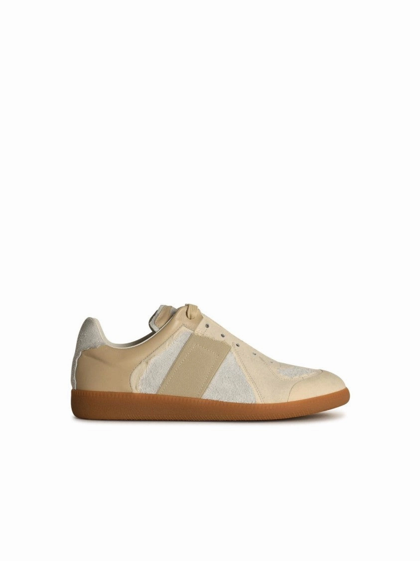 'Replica' Cream Suede Sneakers Flexibility Training