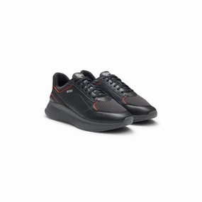 Porsche x  trainers with leather and mesh running in a concrete bridge area shoes adult use