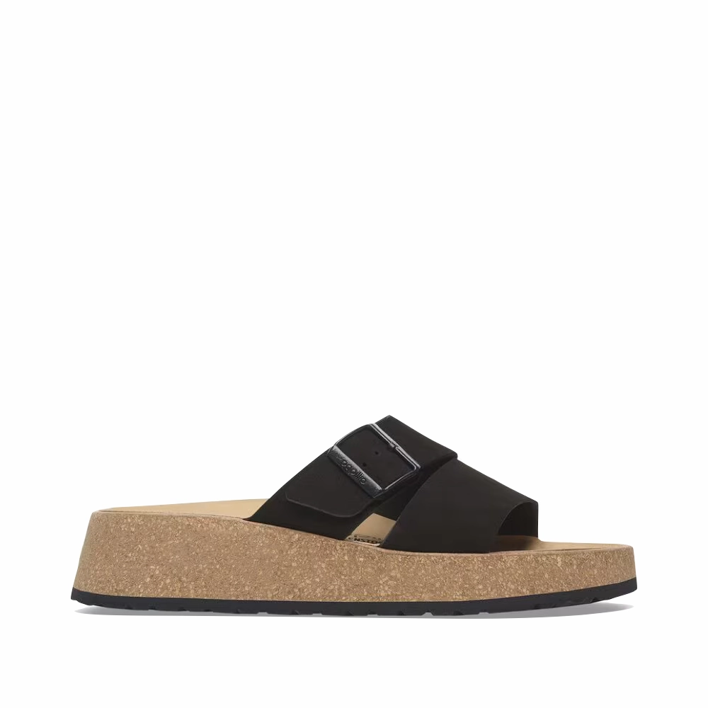 Closed Design Birkenstock Women's Almina Slide Sandal in Black