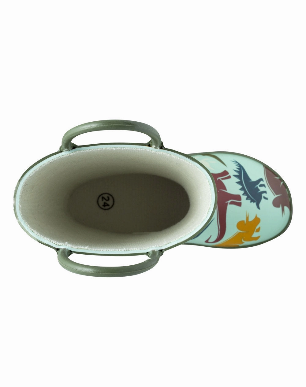 Casual Evening Wear Earthy Dinosaurs Loop Handle Rubber Rain Boots