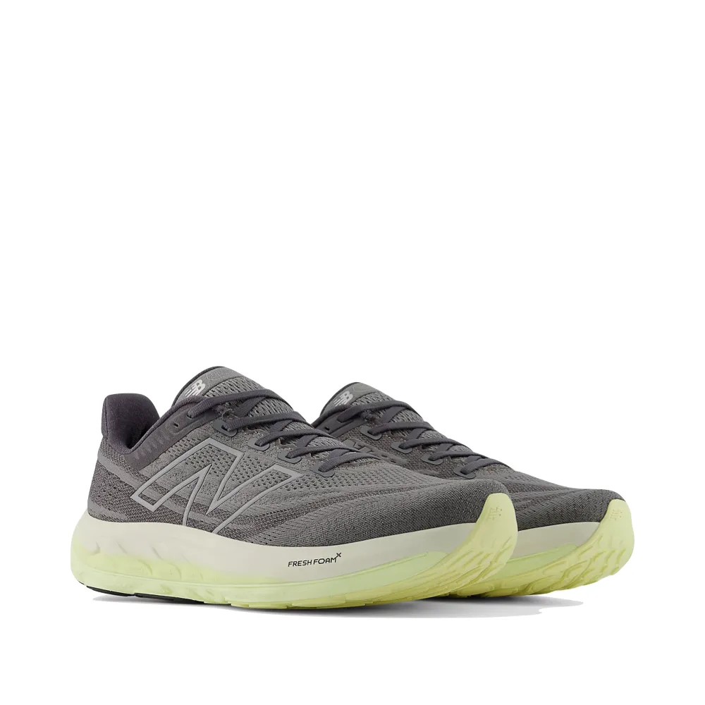 New Balance Men's Fresh Foam X Vongo v6 Sneaker in Harbor Grey with Limelight and Silver Metallic mountain - runner