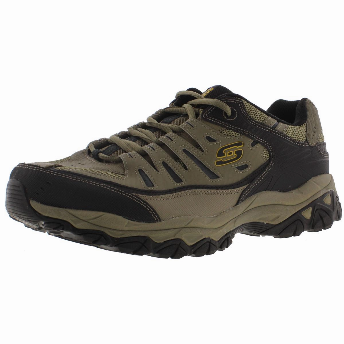 weekend warrior gel - cushion shoes Afterburn Mens Leather Memory Foam Fashion Sneakers