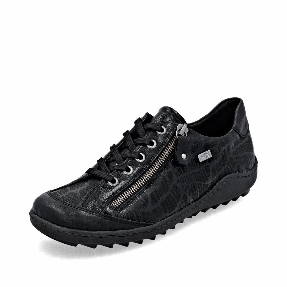 Cool Look Remote Women's Liv 02 Side Zip Waterproof Lace Sneaker in Schwarz Black