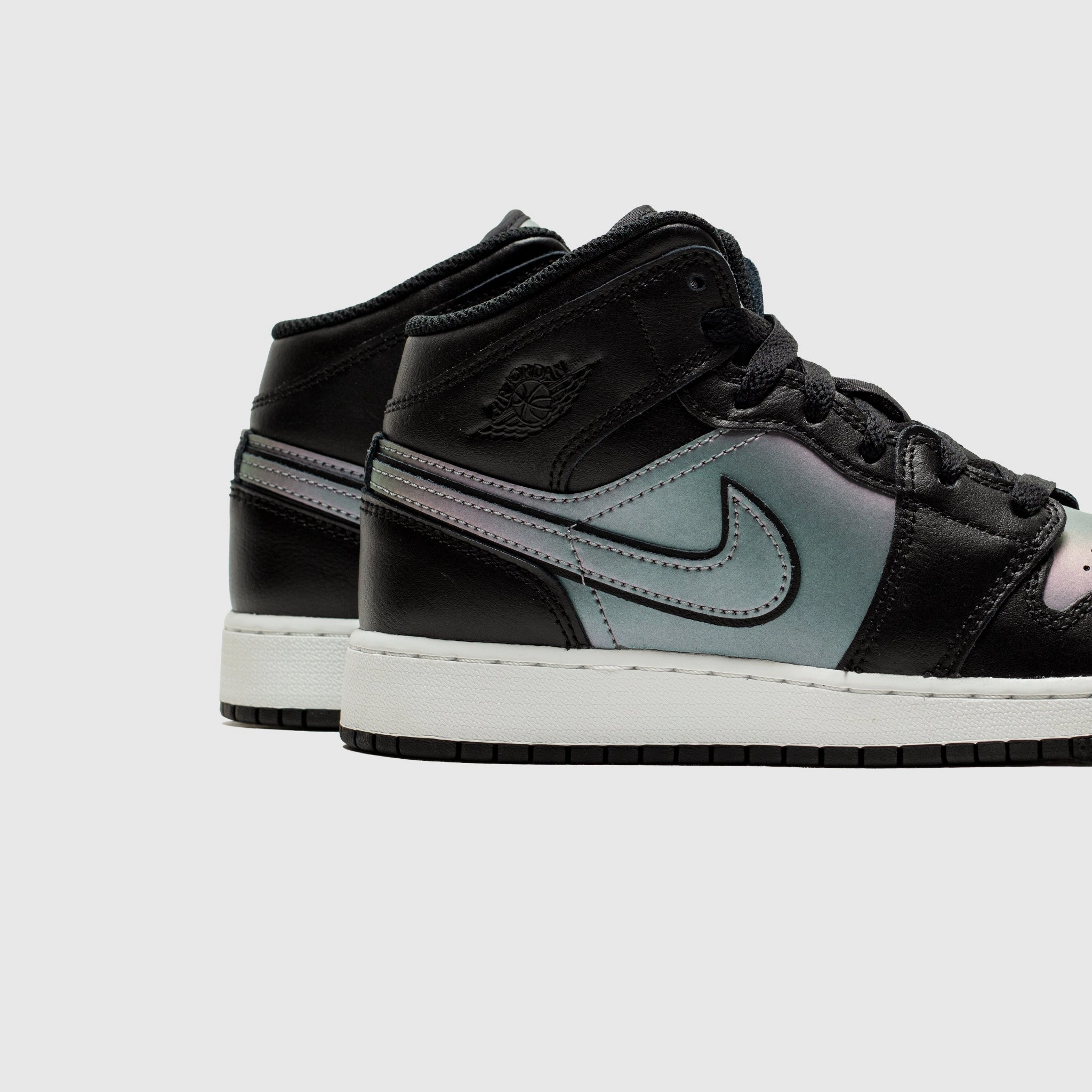 Sock Like Abrasion Resistant TPU AIR JORDAN 1 MID SE BG (GS) "BLACK"
