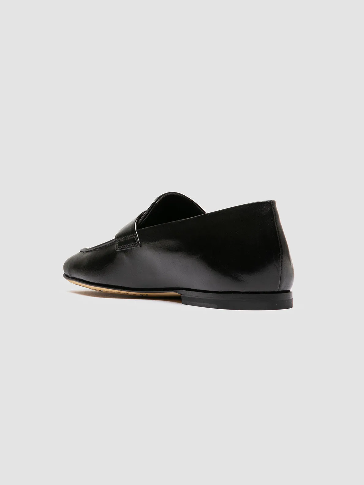AIRTO 001 - Black Leather Penny Loafers Soft Edge