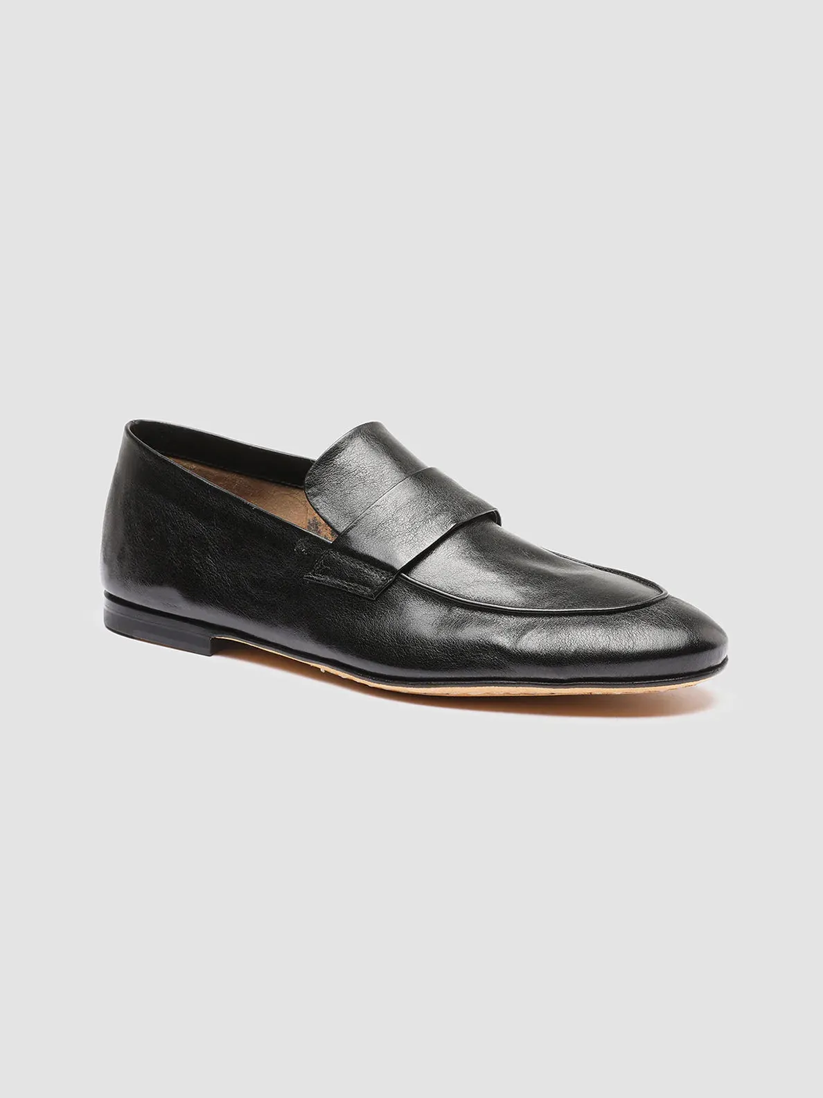 Subtle Look Style Core AIRTO 001 - Black Leather Penny Loafers