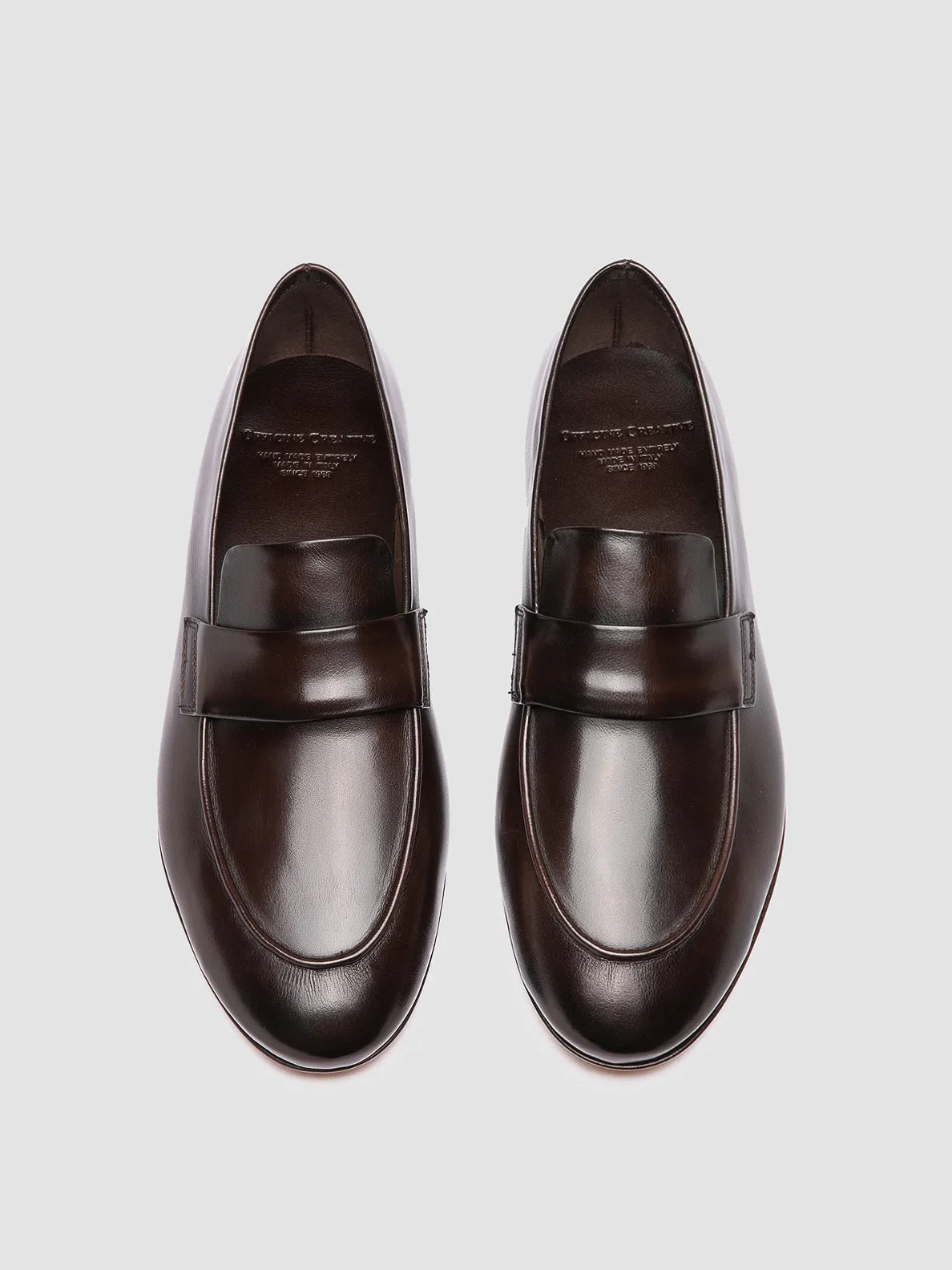 AIRTO 001 - Dark Brown Leather Penny Loafers Calm Edge