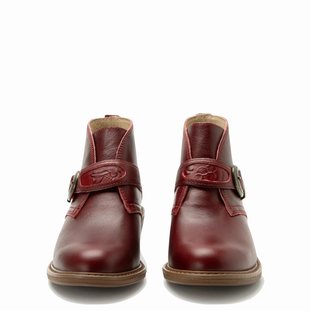 Alegria Women's Mikki Loretta Leather Heeled Boot in Red Team Uniform Subtle Edge