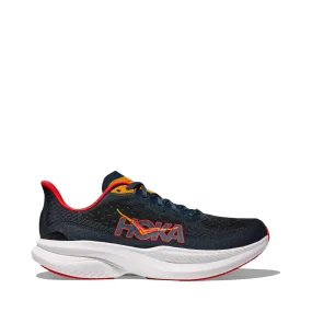 Hoka Men's Mach 6 Sneaker in Varsity Navy/Nautical Dusk Vibrant Anti Skid