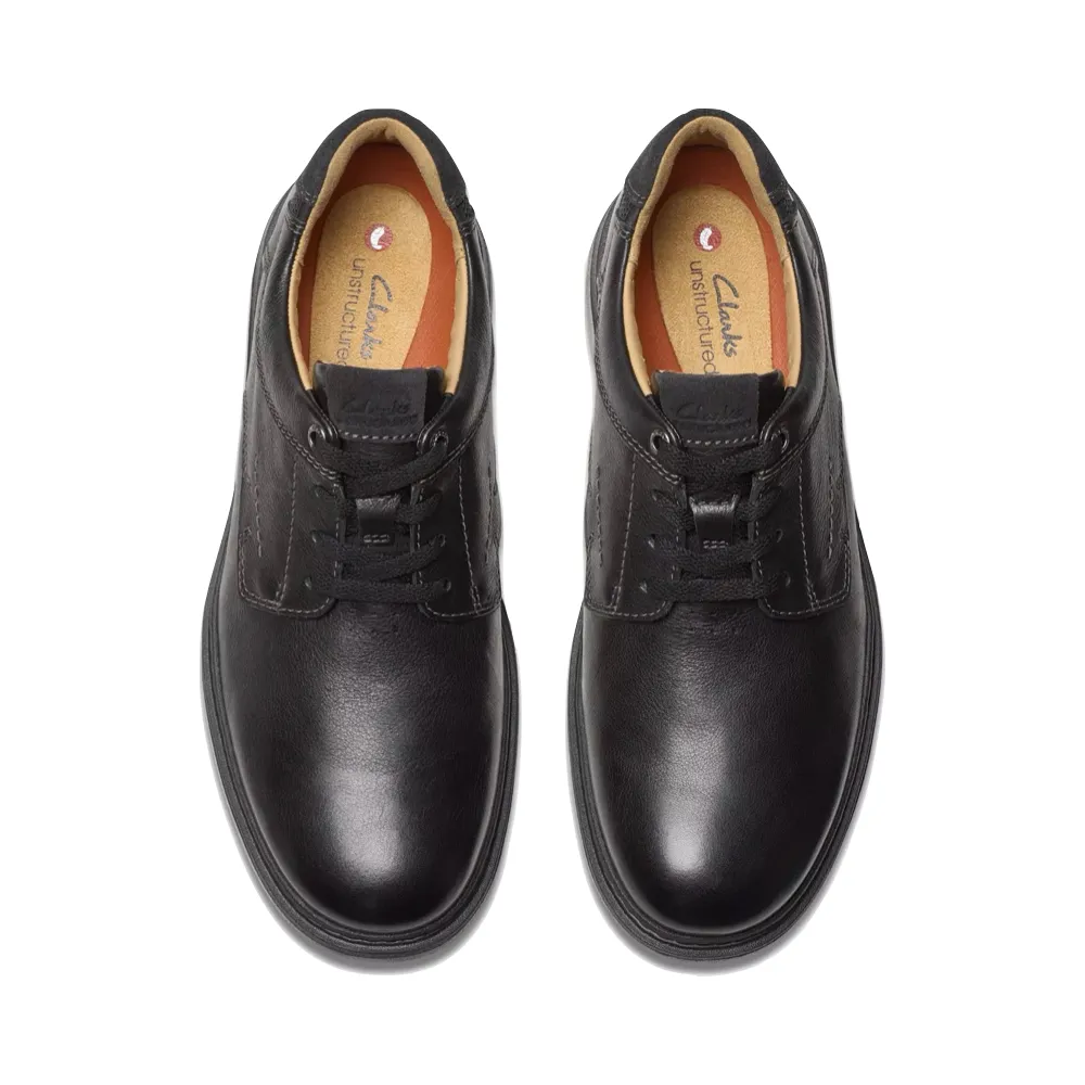Clarks Men's Un Briley Leather Lace Shoe in Black Functional Match Runway Style