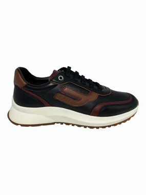 running gait analysis Bally Demmy 6301864 Men's Black/Heritage Red/Cuero Leather Sneakers