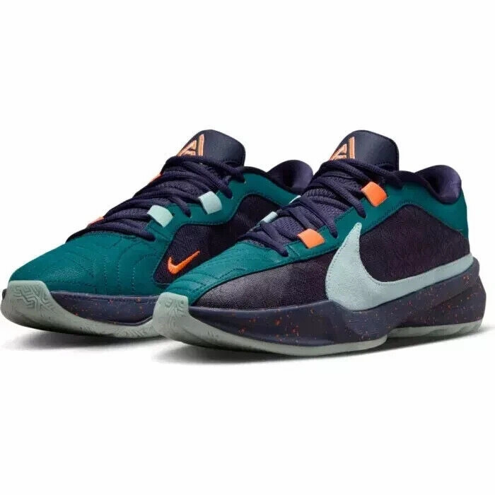 Nike Zoom Freak 5 DX4985-300 Sneakers Men's Geode Teal Purple Ink Shoes TF5905 running in a rainforest area shoes