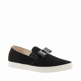 All Black Women's Tux Suede Slip On in Black Wedges