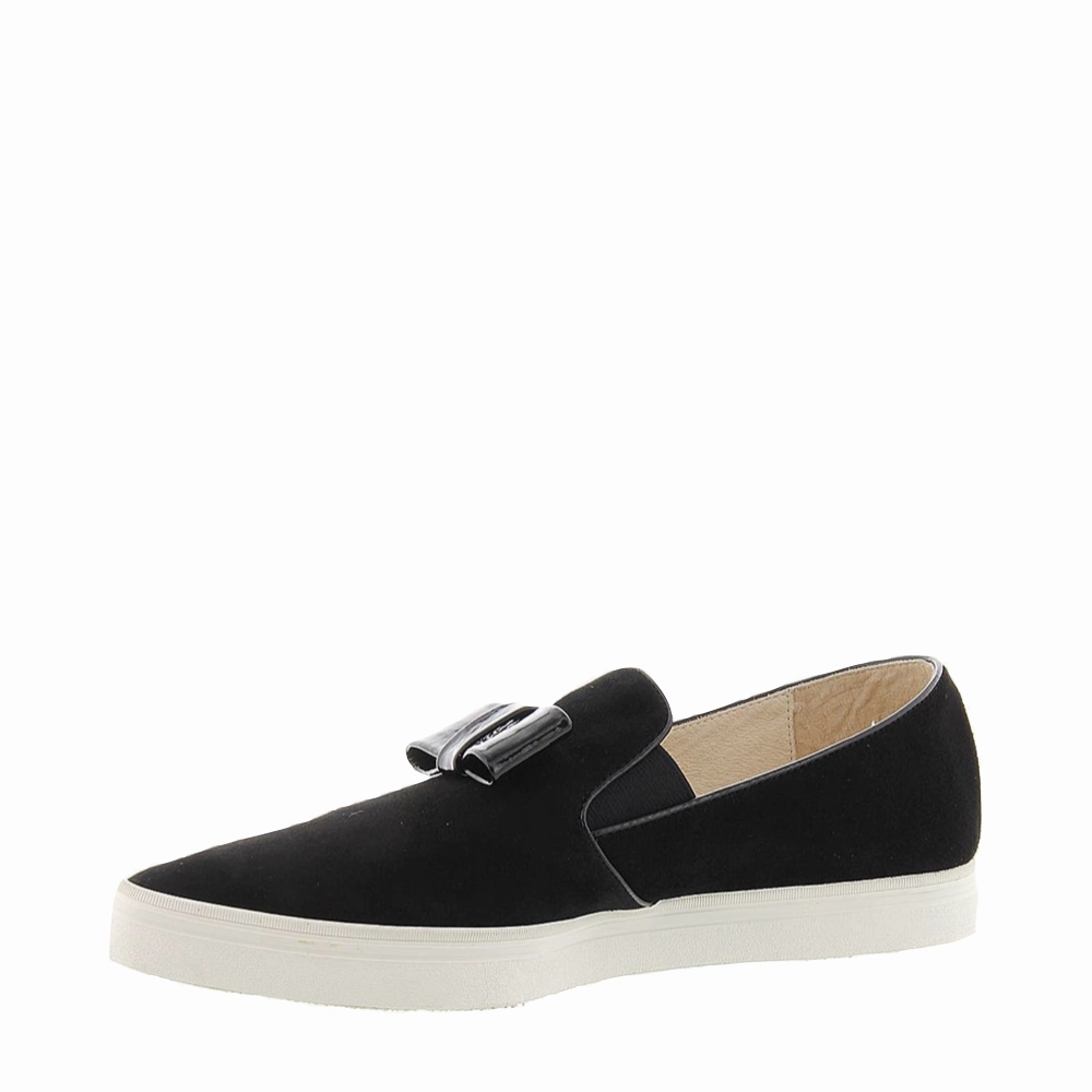 All Black Women's Tux Suede Slip On in Black Clear Step outdoor mode