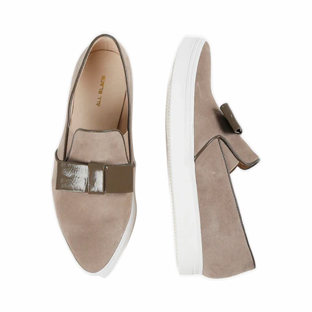 All Black Women's Tux Suede Slip On in Taupe Sunrise Hike Comfort Fitment