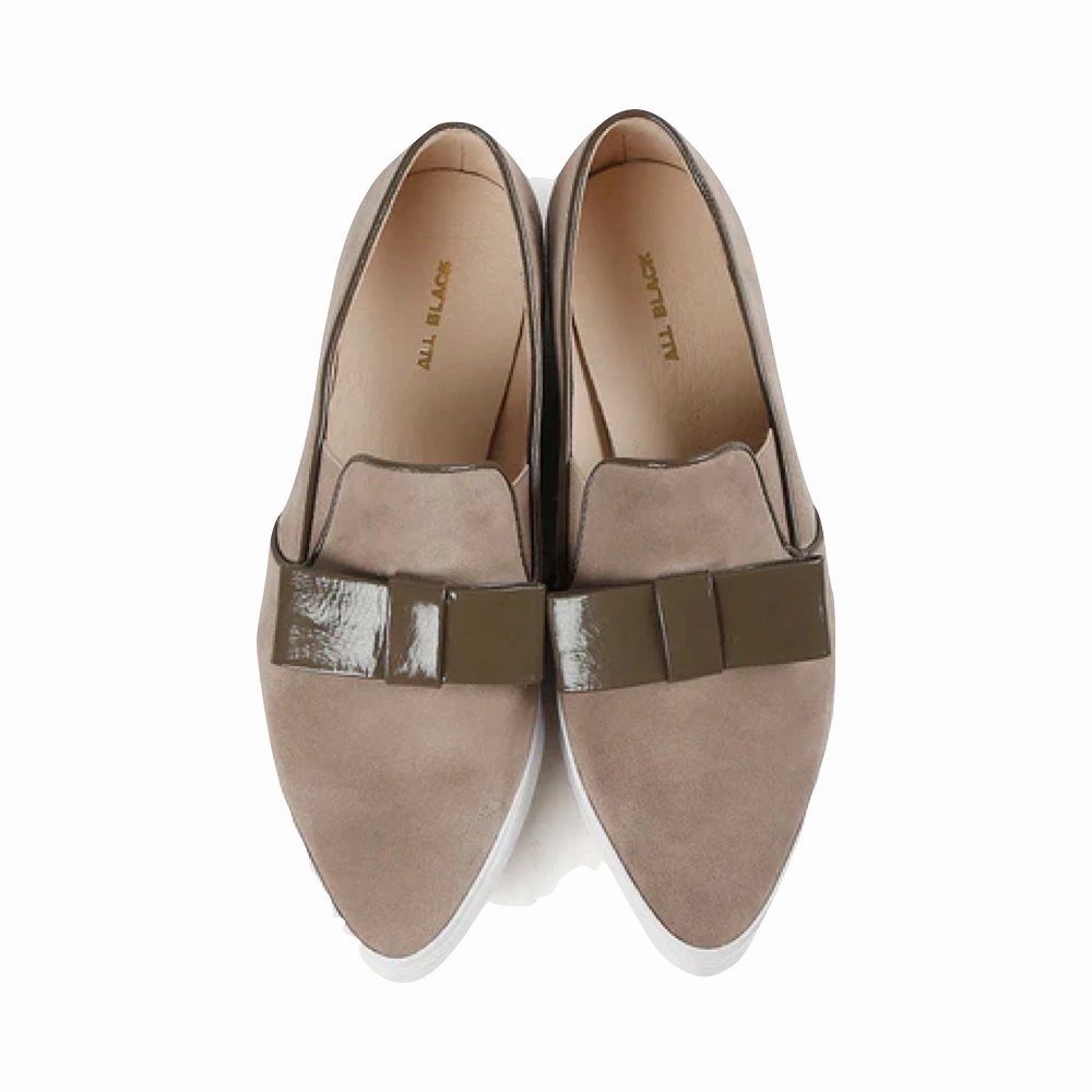 Family Hike Tropical Feel All Black Women's Tux Suede Slip On in Taupe