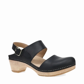 Wedge Sole Dansko Women's Lucia Heeled Closed Toe Clog in Black