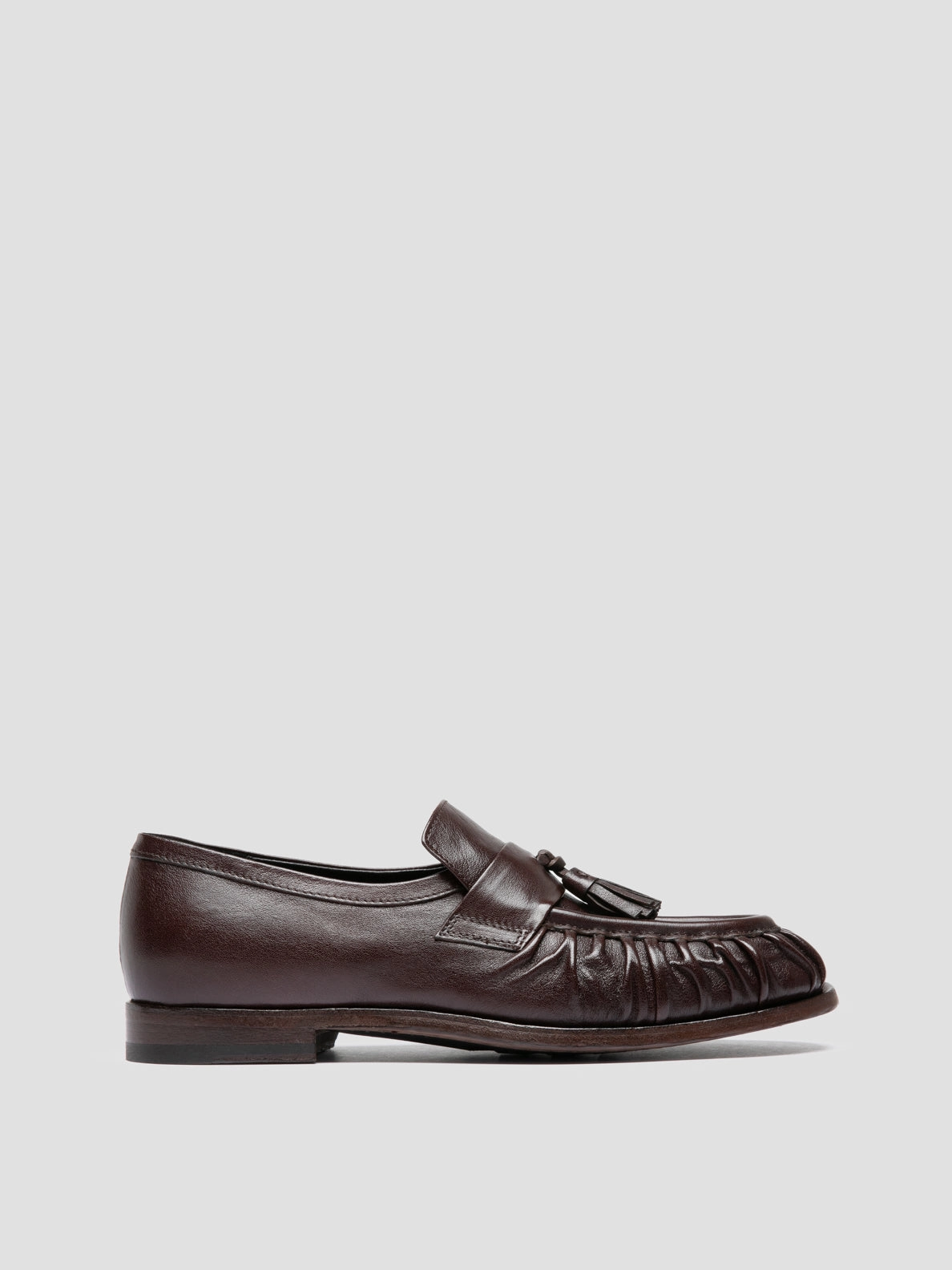 Fine Stitching SOLITUDE 108 - Dark Brown Leather Tassel Loafers