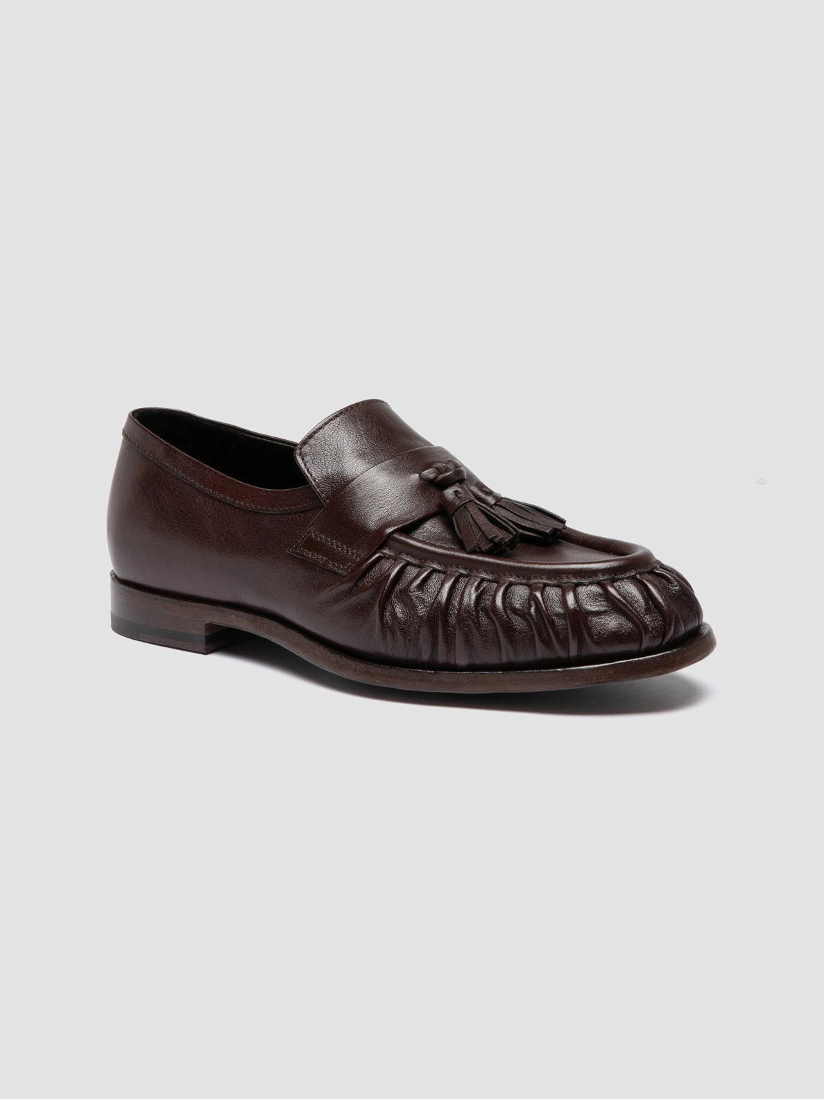 Chisel Tip Executive Style SOLITUDE 108 - Dark Brown Leather Tassel Loafers