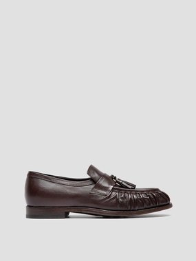 Fine Stitching SOLITUDE 108 - Dark Brown Leather Tassel Loafers