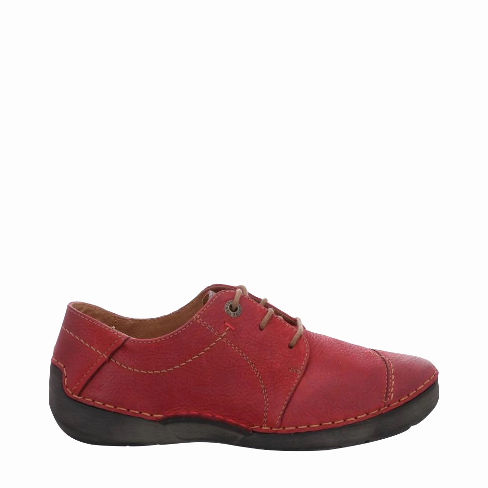 Simple Match Minimal Weight Josef Seibel Women's Fergey Nubuck Leather Lace in Red