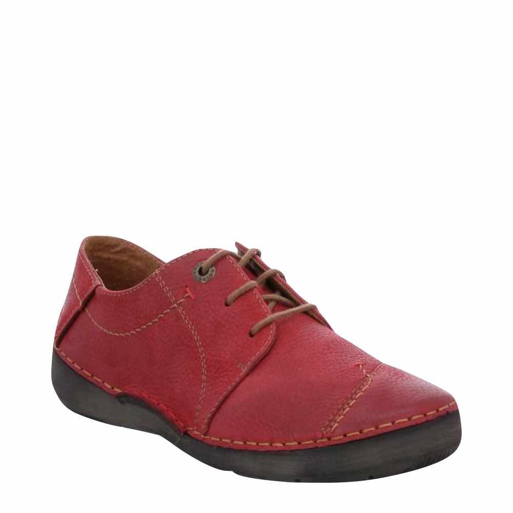 No Effort Grip Control Josef Seibel Women's Fergey Nubuck Leather Lace in Red