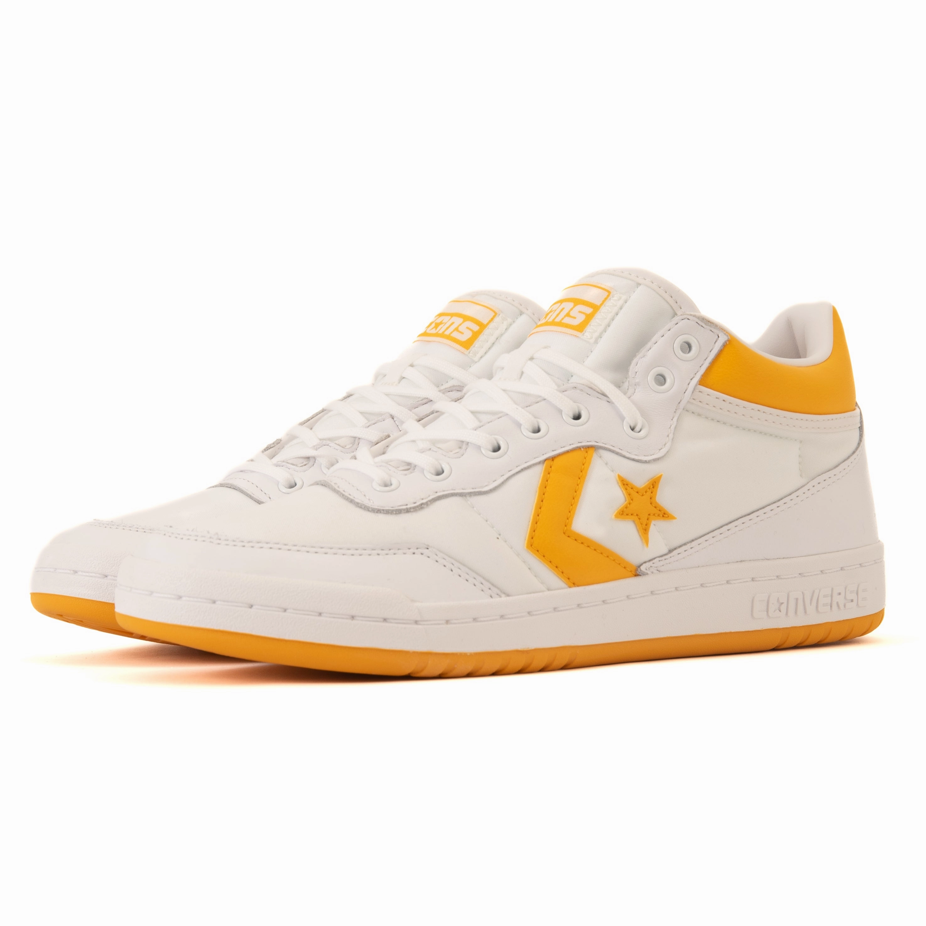 modern running wear EVAOutsole Cons - Fastbreak Pro Mid (White/Light Yellow/White)