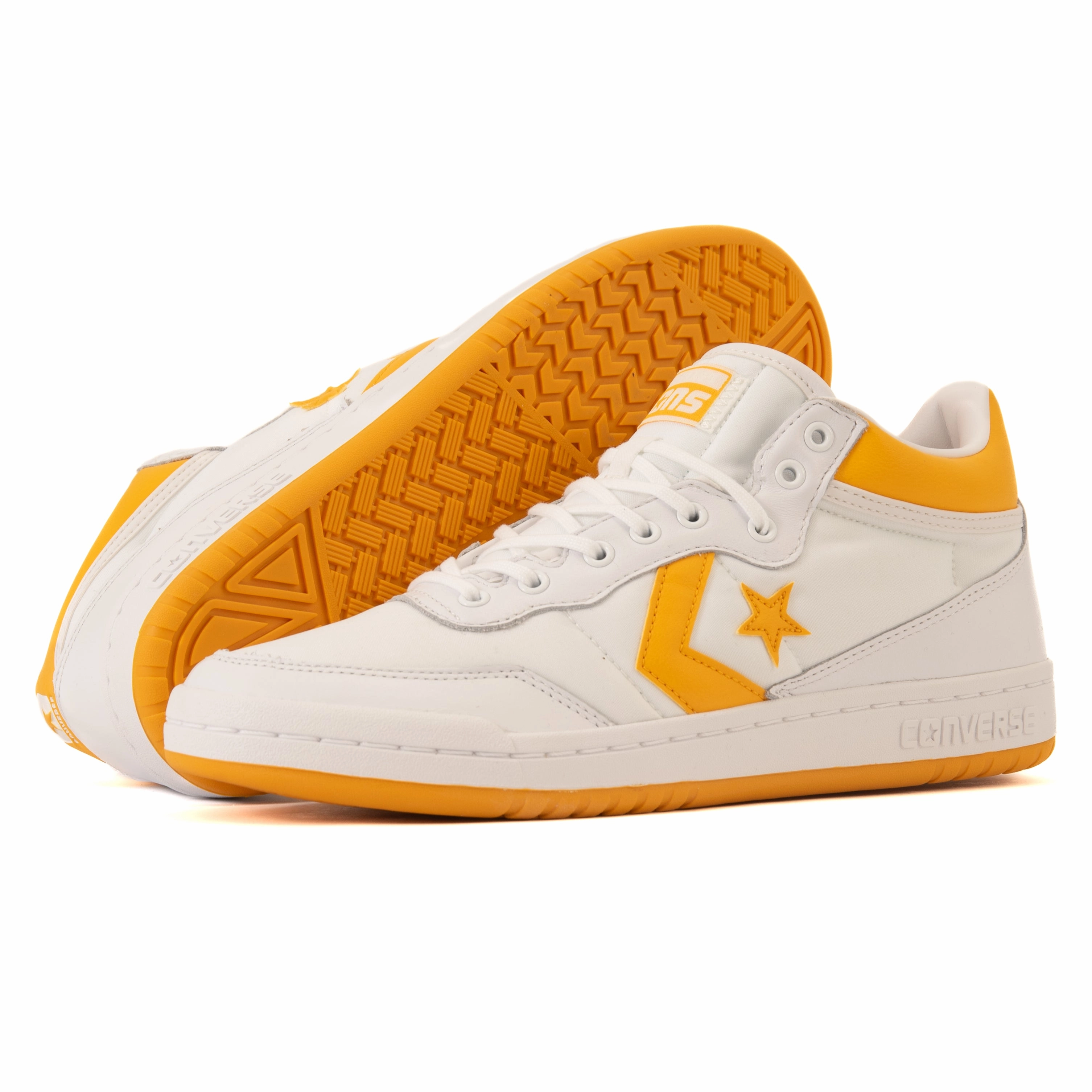 air - cushioned sole shoes Cons - Fastbreak Pro Mid (White/Light Yellow/White)