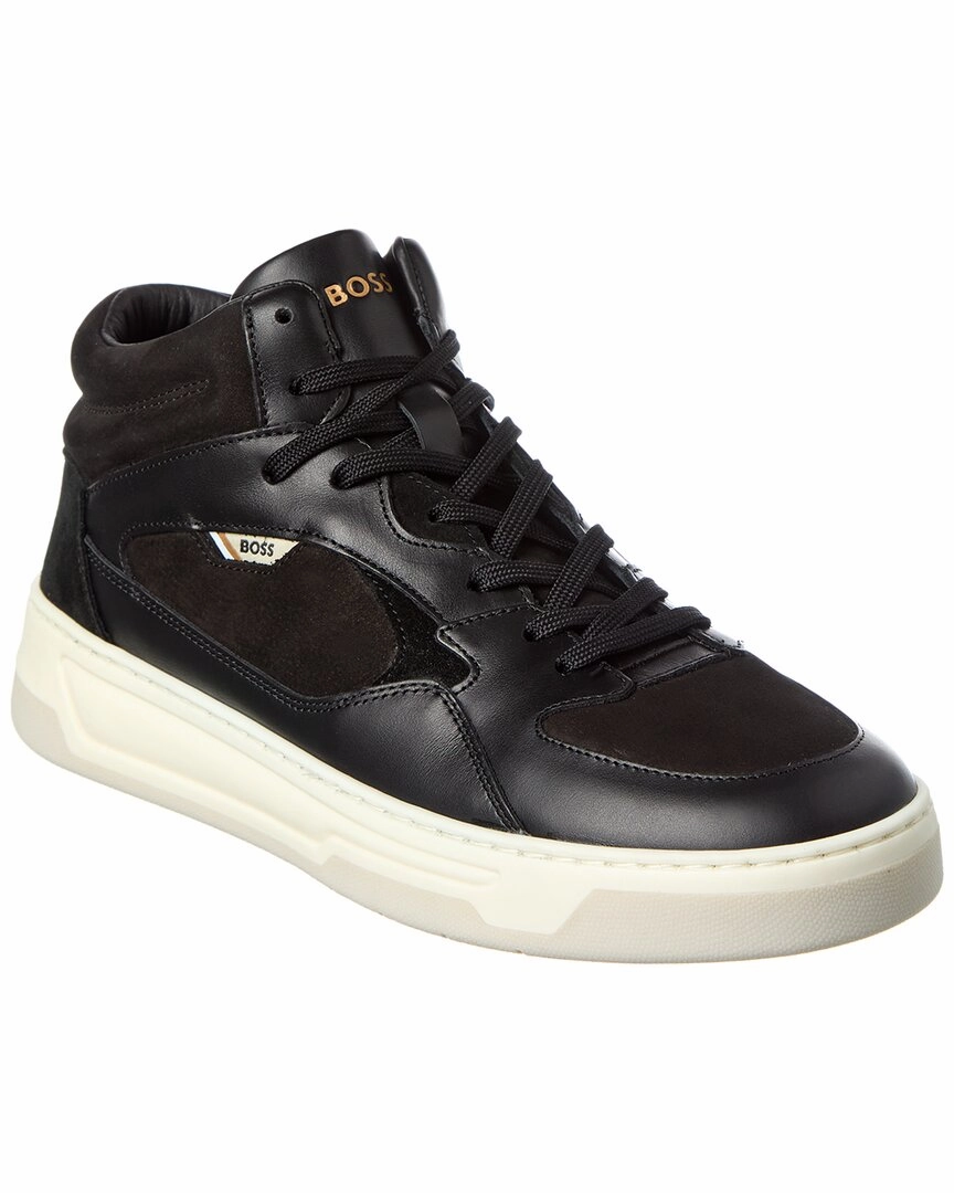 adjustable running wear Hugo Boss Baltimore Leather High-Top Sneaker