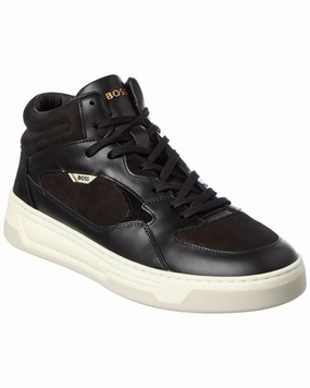 Hugo Boss Baltimore Leather High-Top Sneaker Strappy