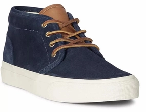 microfiber shoes Polo Ralph Lauren Keaton Chukka Sneaker Men's  Hunter Navy Suede Shoes ZPO3979