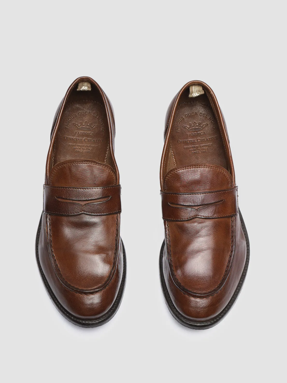 Premium Leather ARC 509 - Brown Leather Penny Loafers