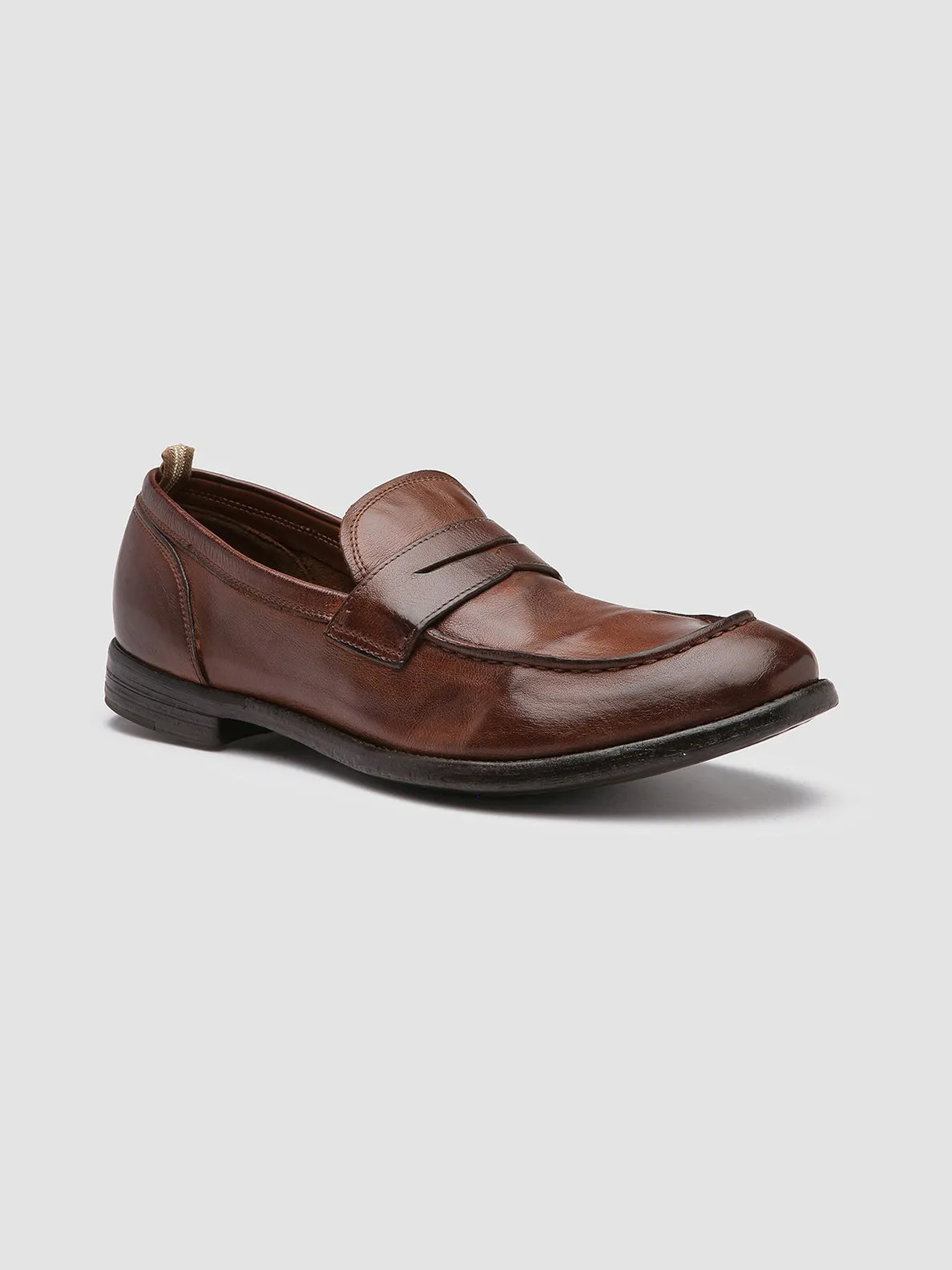 ARC 509 - Brown Leather Penny Loafers Crisp Presence