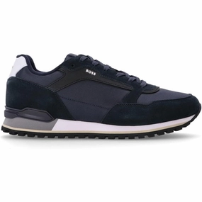 Hugo Boss Men's Parkour Running Sneaker, Navy track athletes' shoes running gait analysis