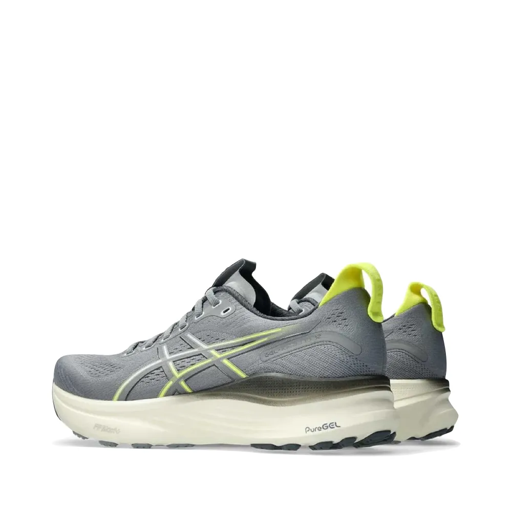 biomechanical running shoes aerodynamic - design shoes Asics Men's GEL-KAYANO 32 Sneaker in Gravel/Citron