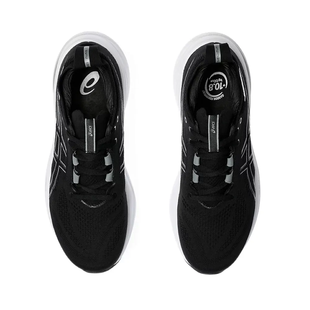 Metallic group running shoe function Asics Men's GEL-NIMBUS 26 Sneaker in Black/Graphite Grey