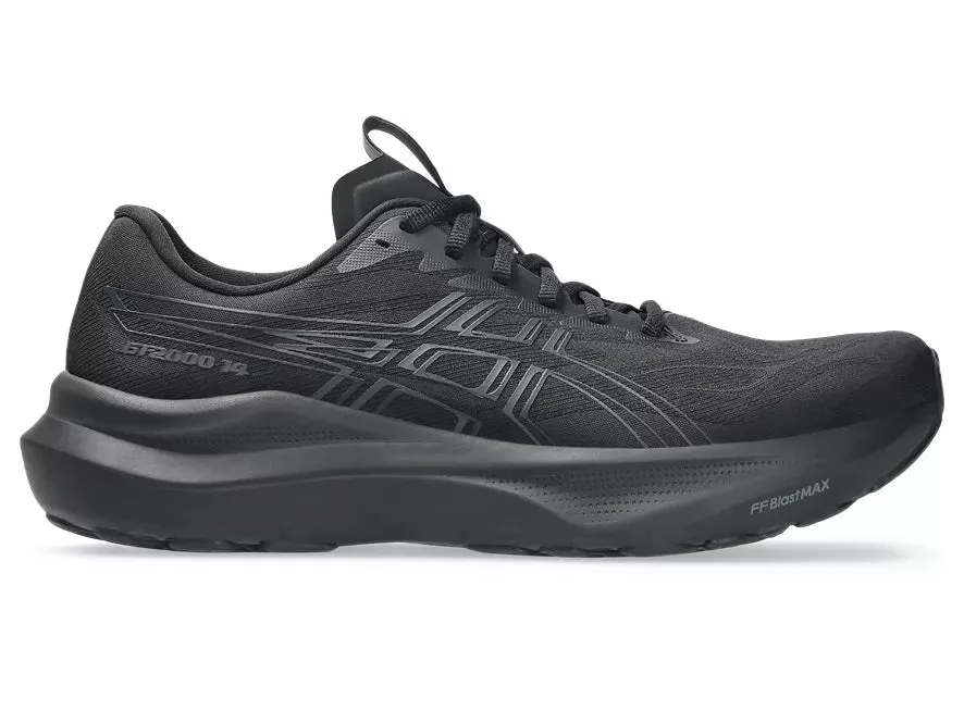 Asics Men's GT-2000 14 Sneaker in Black/Graphite Grey travel - friendly