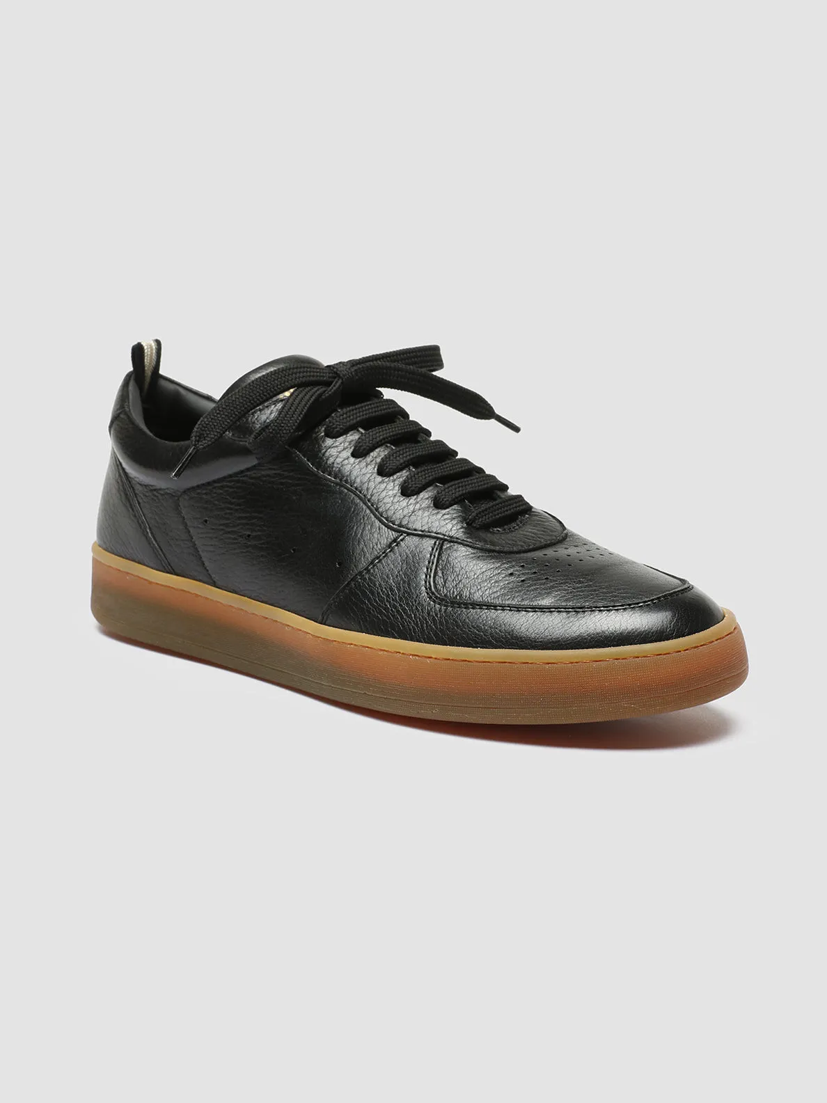 kevlar - upper shoes ASSET 001 - Black Leather Low Top Sneakers