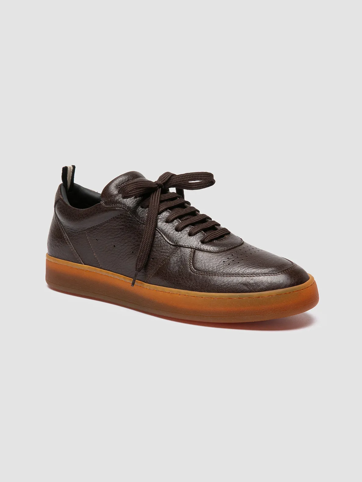 ASSET 001 - Dark Brown Leather Sneakers high - performance specification shoes Training session