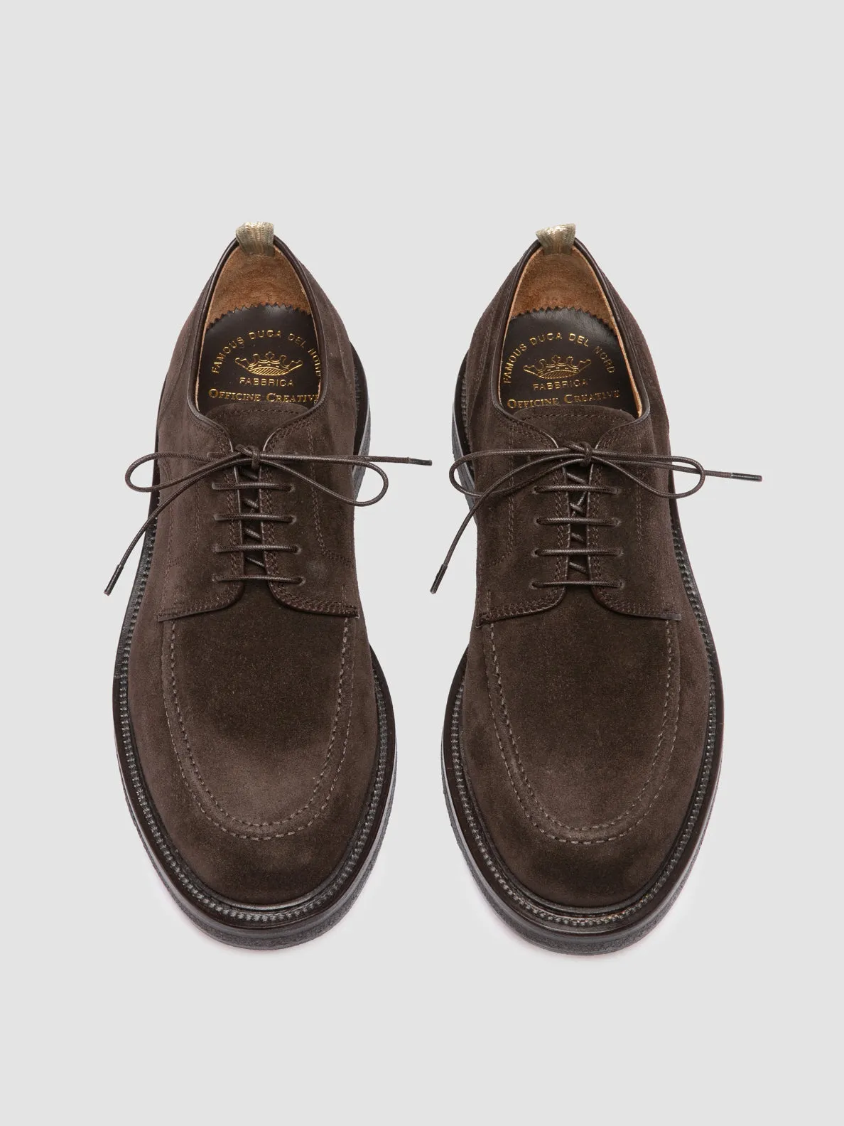 Versatile Uniform Custom Line ASTON CREPE 003 - Dark Brown Suede Derby Shoes