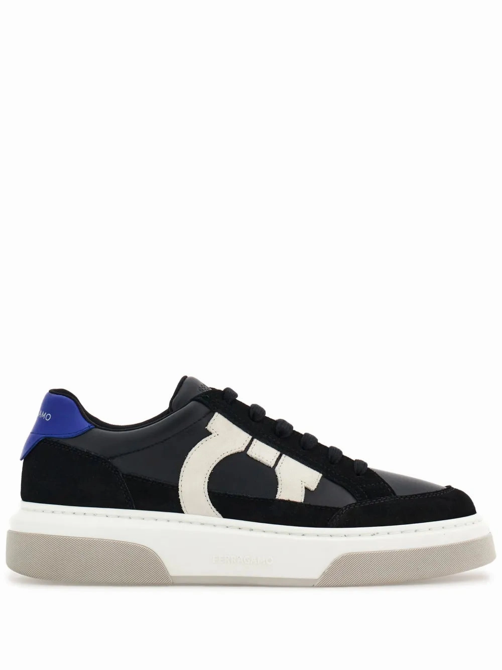 motivation Ferragamo Gancini Panelled Leather Sneakers
