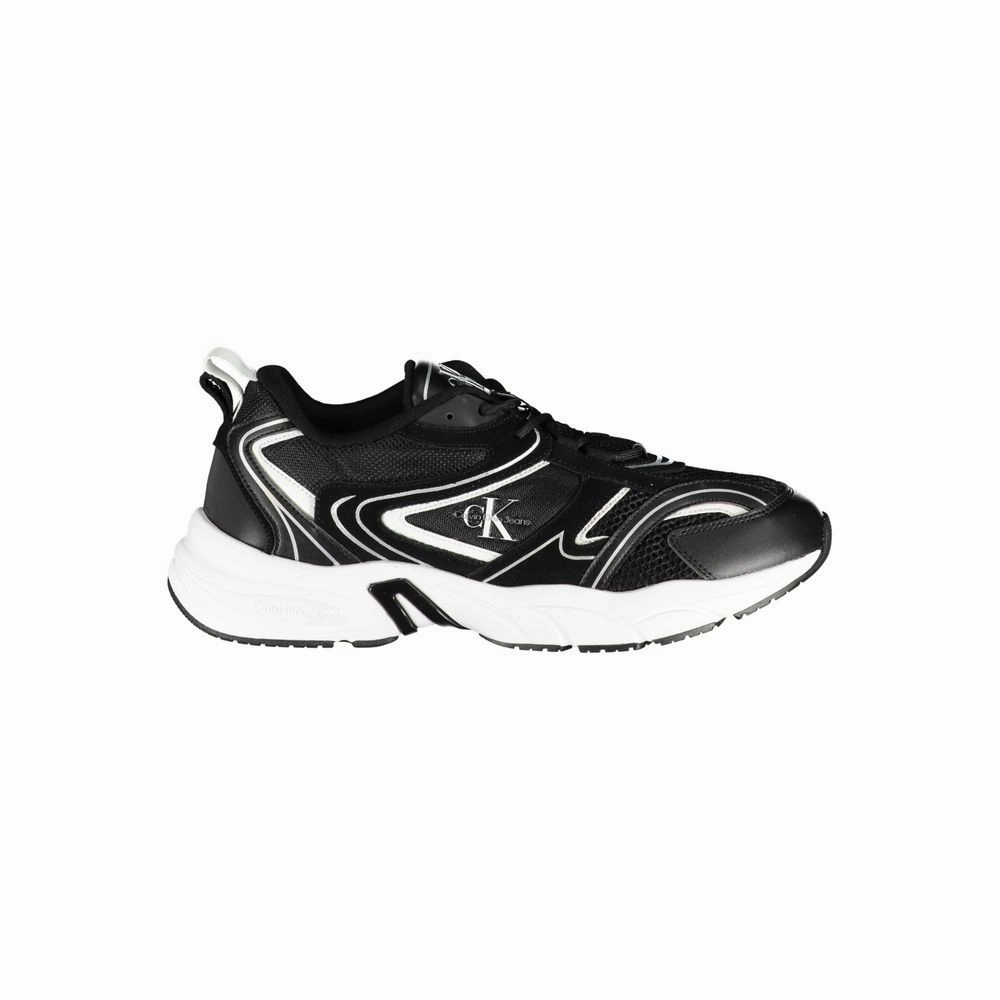 joggers running with a hydration pack Calvin Klein Sleek Lace-Up Sneakers with Contrast Men's Details