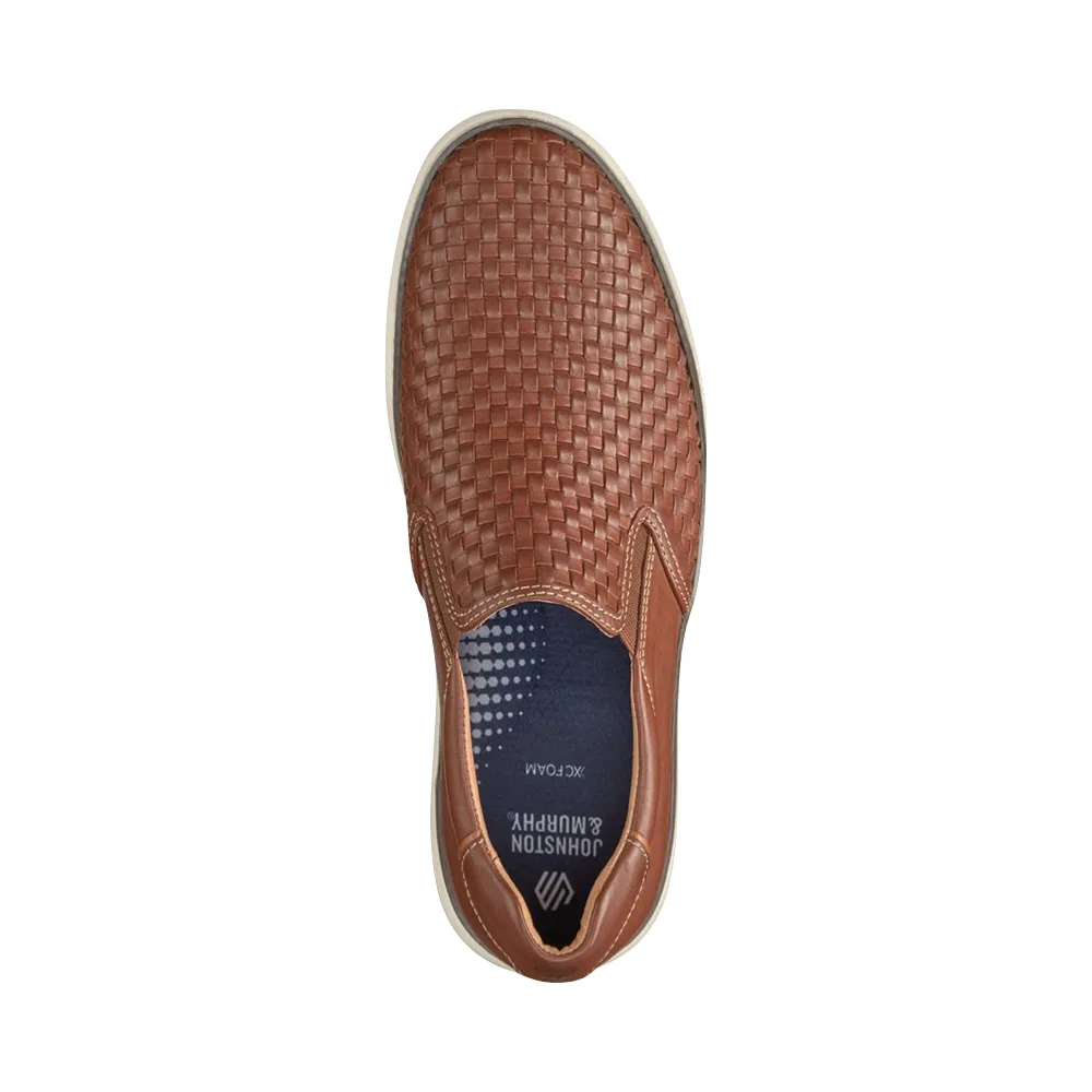 Easy Breath Timeless Comfort Johnston & Murphy Men's McGuffey 2 Woven Slip-On in Tan