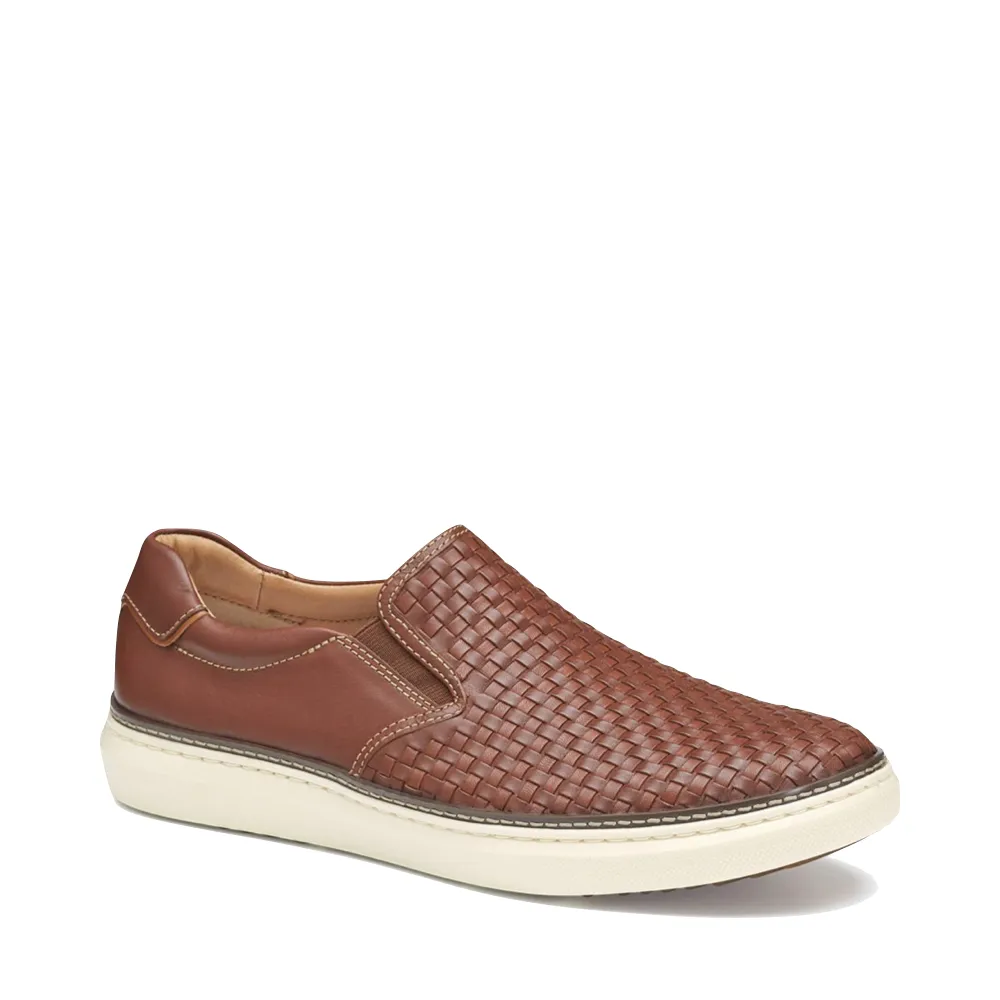 Johnston & Murphy Men's McGuffey 2 Woven Slip-On in Tan Retro Edge Subtle Match