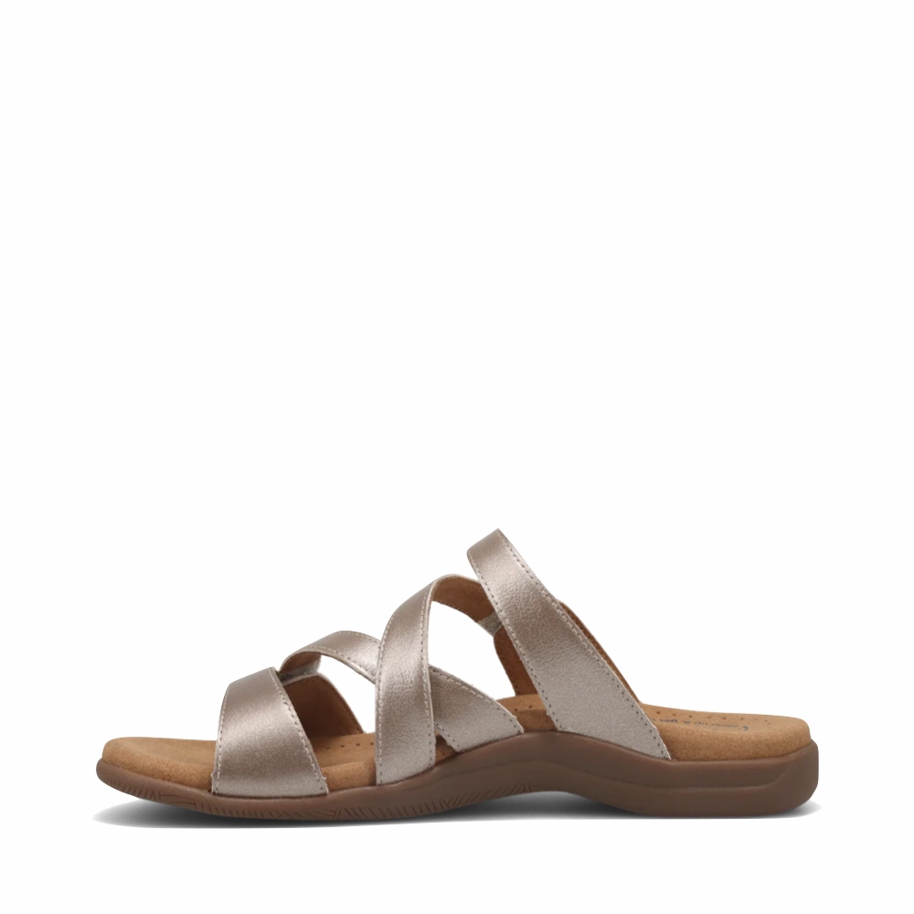 Sunny Comfort Taos Women's Double U Adjustable Strap Slide Sandal in Champagne