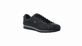 Bally Bredy 6231557 Men's Black Deer Grained Leather Sneakers running in 5K races shoes Smooth ride