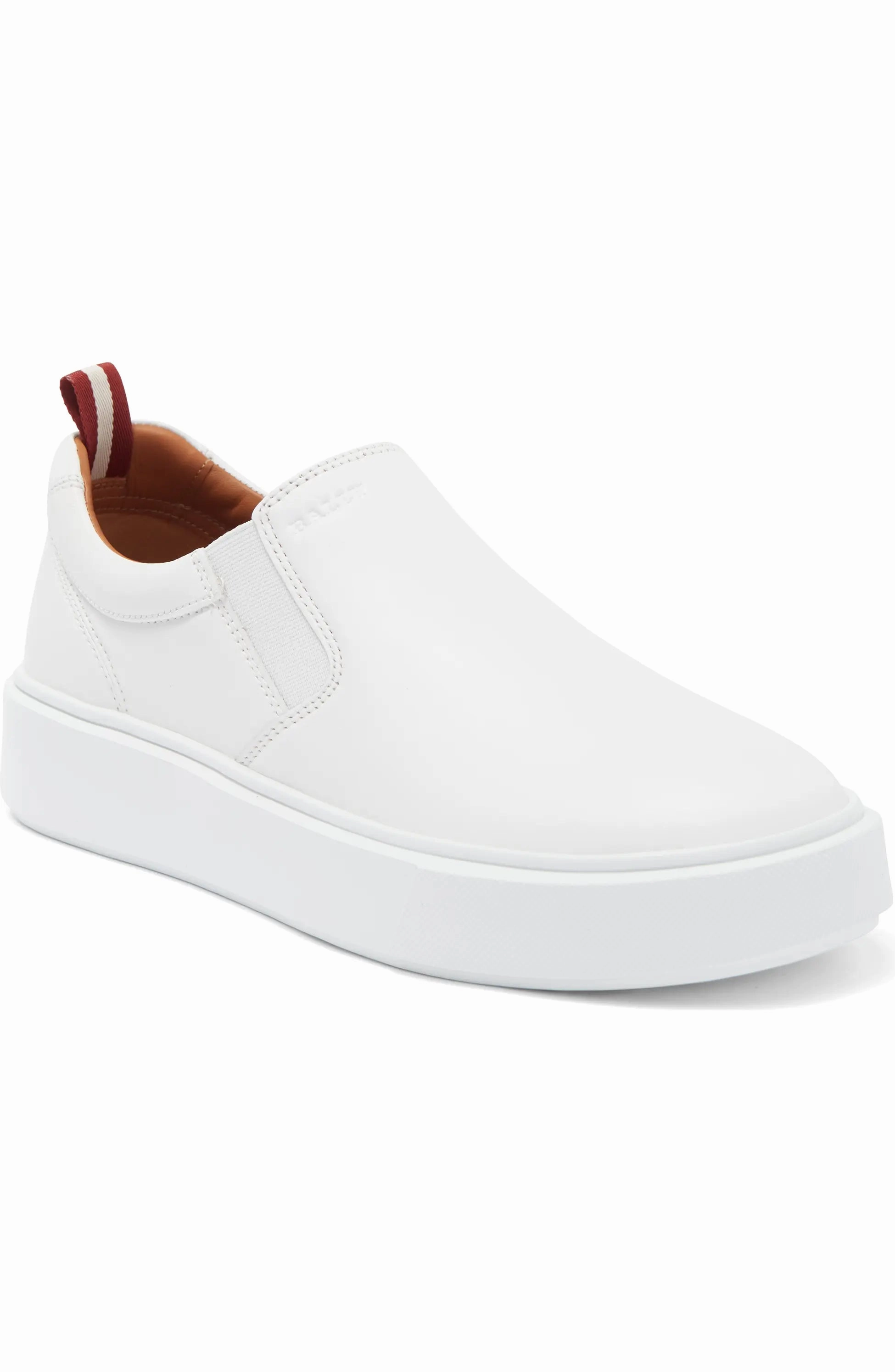sprint training Quality craftsmanship Bally Charles 6240397 Men's White Lamb Leather Sneakers
