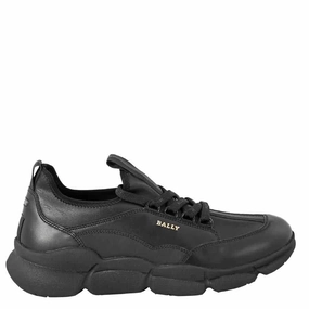 Bally Men's Black Leather Lace-up Trainers running convenience